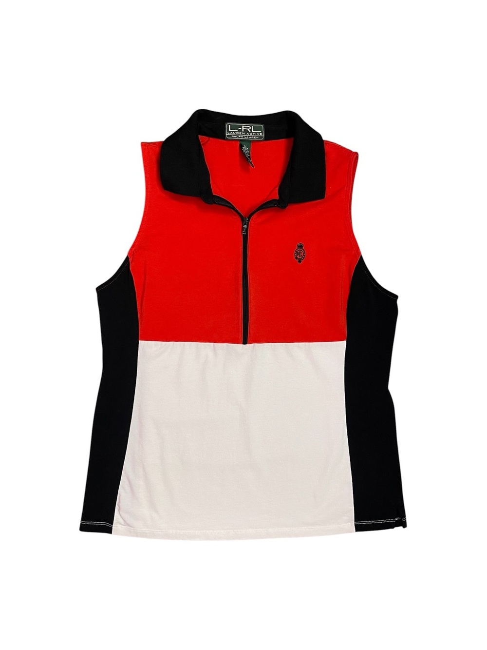 Lauren Ralph Lauren Active Vintage 1/2 Zip Colorblock Tank Top Women’s Large